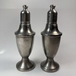 Vintage Weighted Pewter Salt‎ And Pepper Shakers By Web